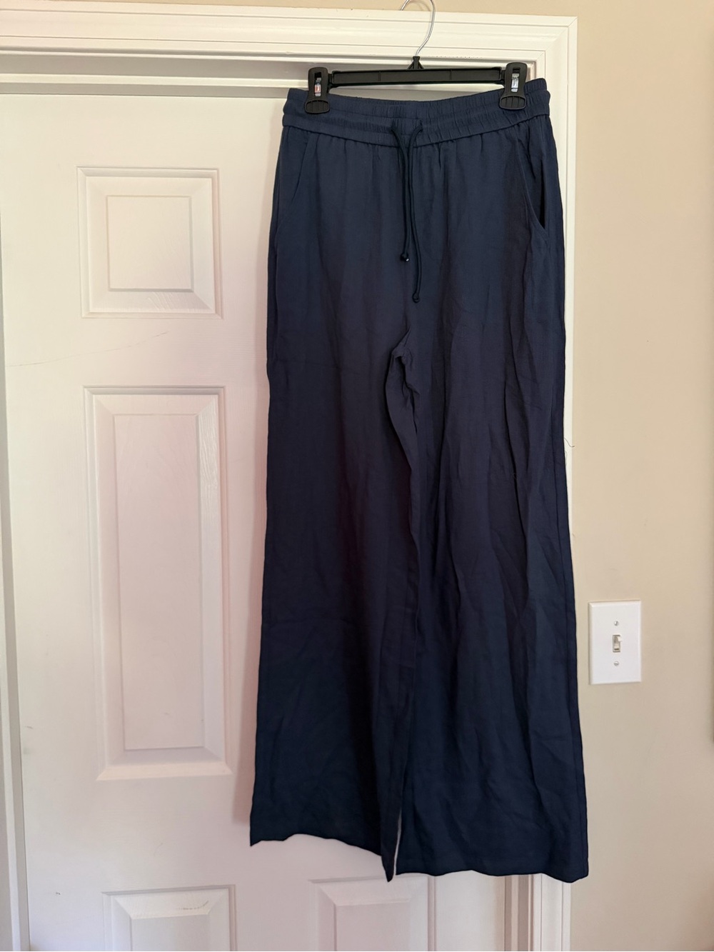 HALARA Navy Wide-Leg Drawstring Pants